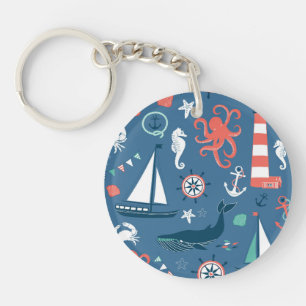 Roligt Nautical Graphic Mönster
