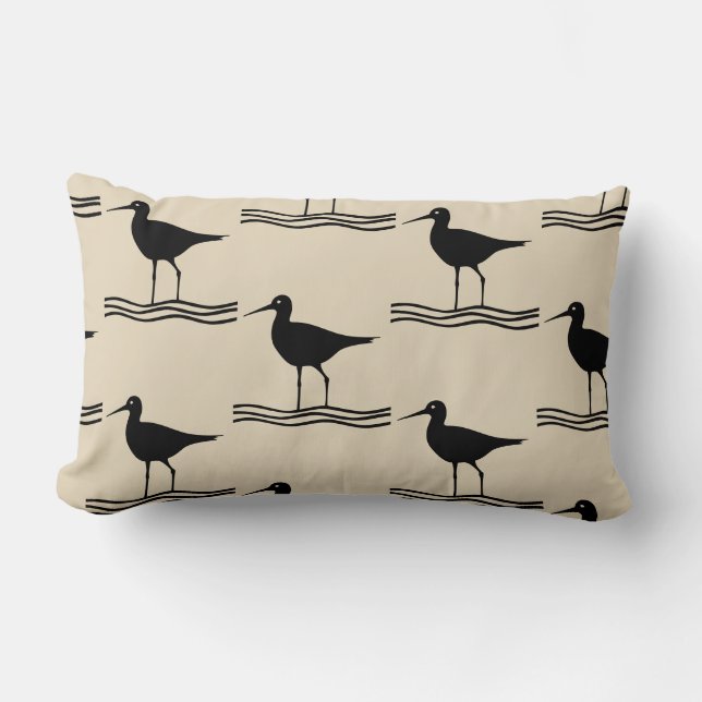 roligt nautisk CRANE BIRD Tema mönster Lumbarkudde (Framsida)
