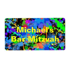 Roligt Neon Paint Splatter Vatten etiketter Fraktsedel