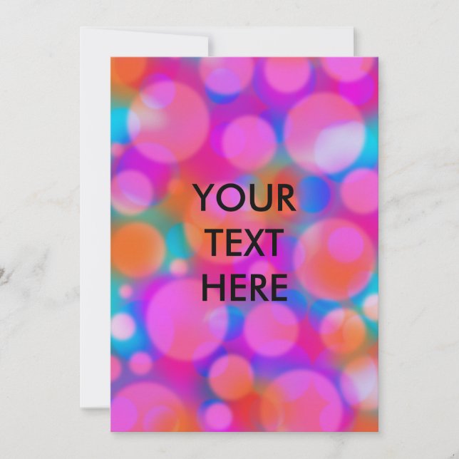 Roligt Neon Polka Dot Bokeh Mönster Blank Card Julkort (Framsida)