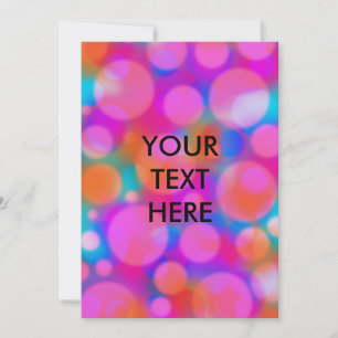 Roligt Neon Polka Dot Bokeh Mönster Blank Card Julkort