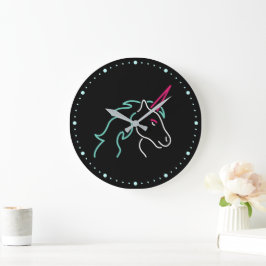 Roligt Neon Unicorn Large Clock Stor Klocka