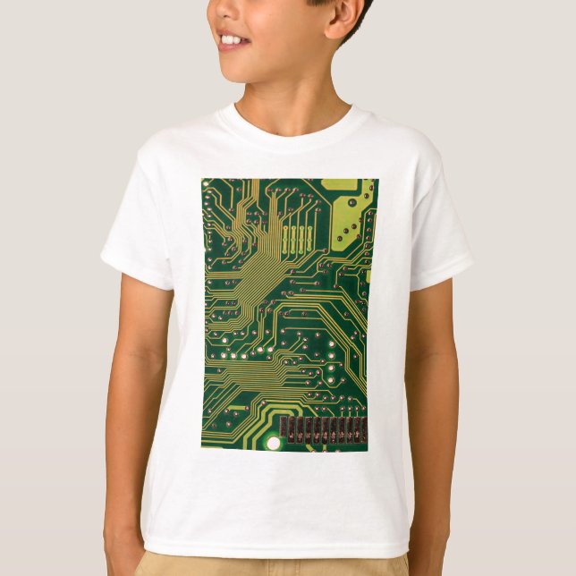 Roligt Nerdy datormoderkort T-shirt (Framsida)