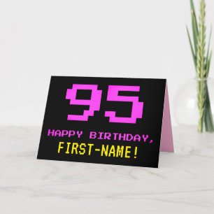 Roligt, Nerdy, Geeky, Rosa, 95:e födelsedagen 8-bi Kort