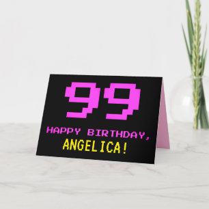 Roligt, Nerdy, Geeky, Rosa, 99:e födelsedagen, 8-b Kort