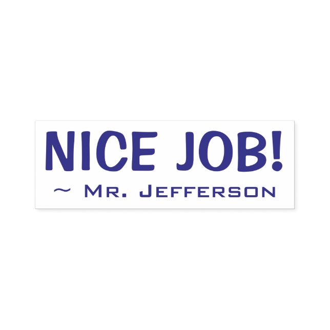Roligt "NICE JOB!" + Namn Rubber Frimärke Självfärgande Stämpel (Design)
