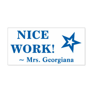 Roligt "NICE WORK!" Frimärke Självfärgande Stämpel