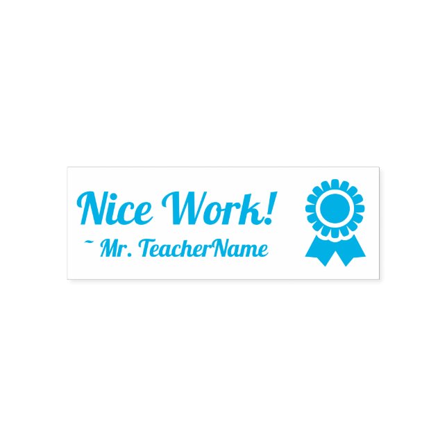 Roligt "Nice Work!" + Namn Rubber Frimärke Självfärgande Stämpel (Design)