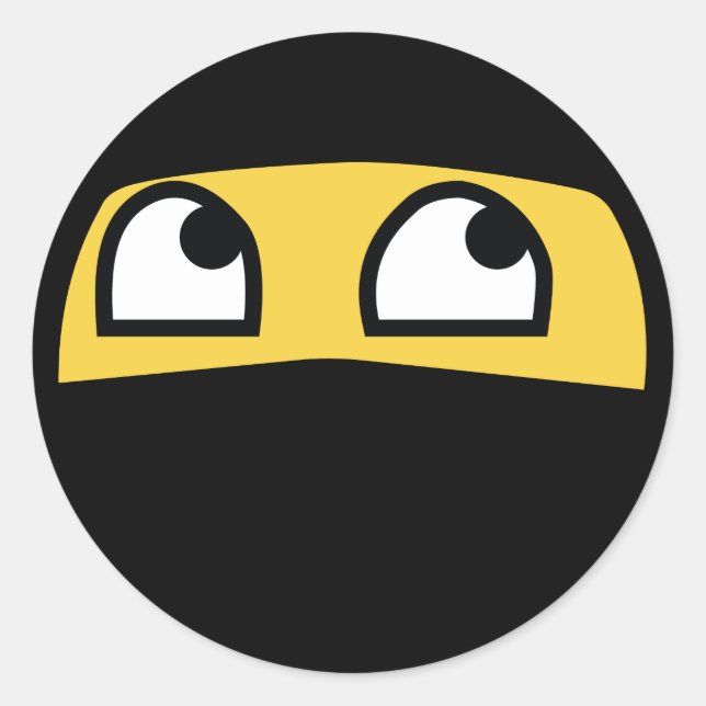 roligt ninja emoji runt klistermärke (Framsida)