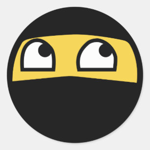 roligt ninja emoji runt klistermärke