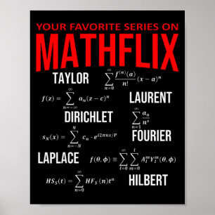 Roligt nördigt din favoritserie på Mathflix Math Poster