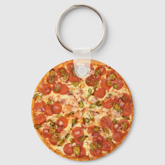 Roligt Novelty Coola Food Pizza Theme Kitchen Nyckelring (Framsida)