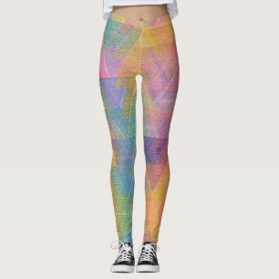 Roligt Novelty Geometric Triangle Colorful Abstrak Leggings