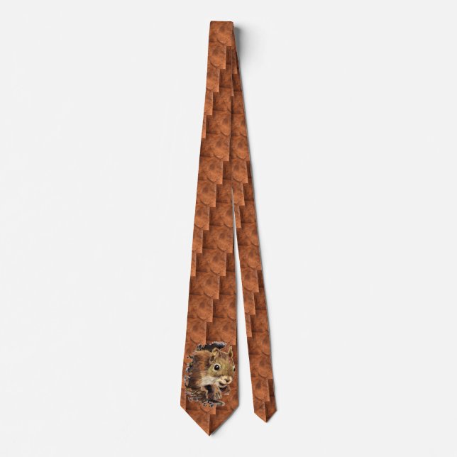 Roligt Novelty Nyfiken ekorre Slips (Framsida)