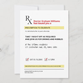 Roligt Novelty Rx-förskrivning Doktor Pension Inbjudningar