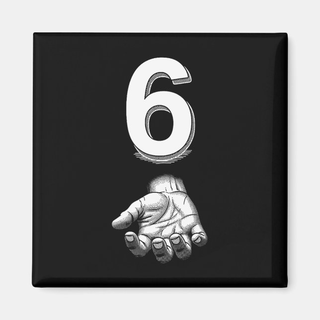 Roligt nummer 6 Matchande 67 Meme Kostym  Magnet (Framsidan)