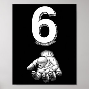 Roligt nummer 6 Matchande 67 Meme Kostym Poster