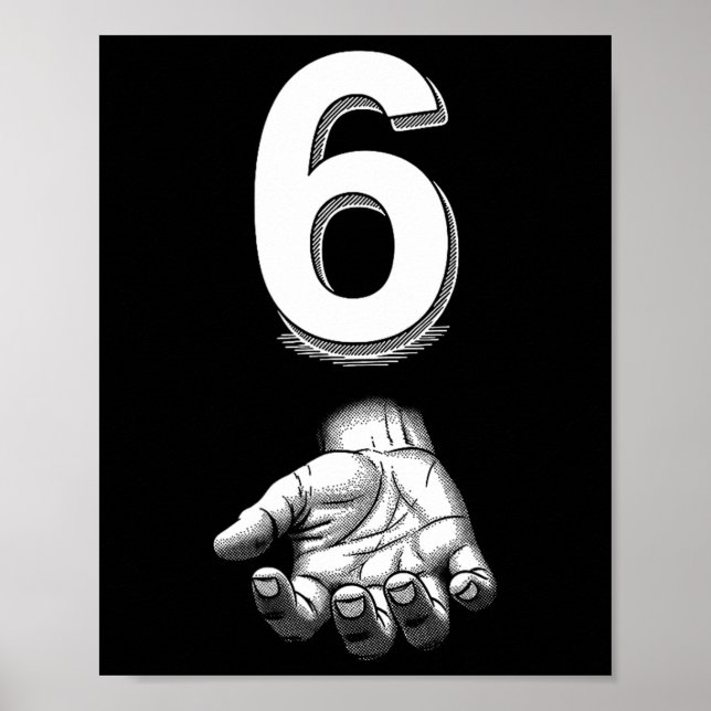 Roligt nummer 6 Matchande 67 Meme Kostym  Poster (Framsidan)