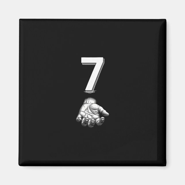 Roligt nummer 7 Matchande 67 Meme Kostym  Magnet (Framsidan)