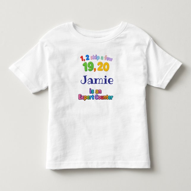 Roligt Nummer Småbarn T Shirt (Framsida)