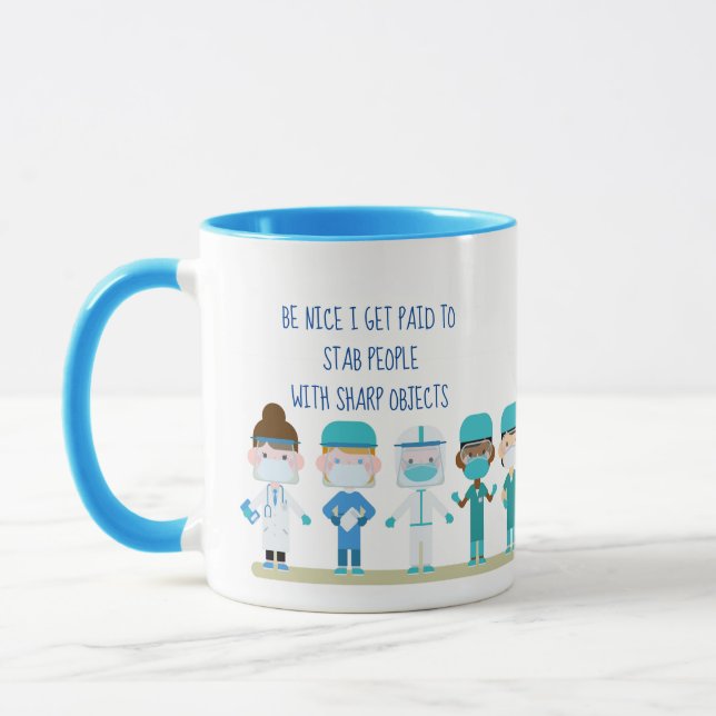 Roligt Nurse Doktor Stab People Vass Objects Quote Mugg (Vänster)