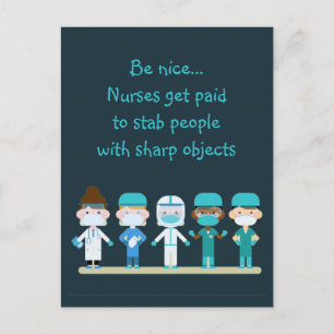 Roligt Nurse Doktor Stab People Vass Objects Quote Vykort