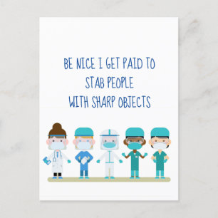 Roligt Nurse Doktor Stab People Vass Objects Quote Vykort