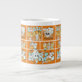 Roligt Nurse Halloween Orange Tile Basic Mörk T-Sh Jumbo Mugg