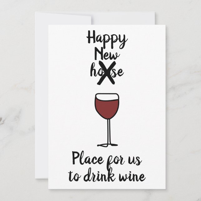 Roligt Ny Hem Vin Meddelande (Framsida)