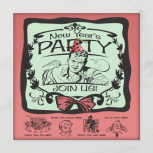Roligt nyårsaftonparty inbjudningar