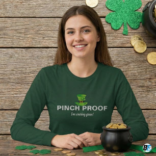Roligt Nyp Bevis Jag Har På Mig Grönt St. Patrick' T Shirt