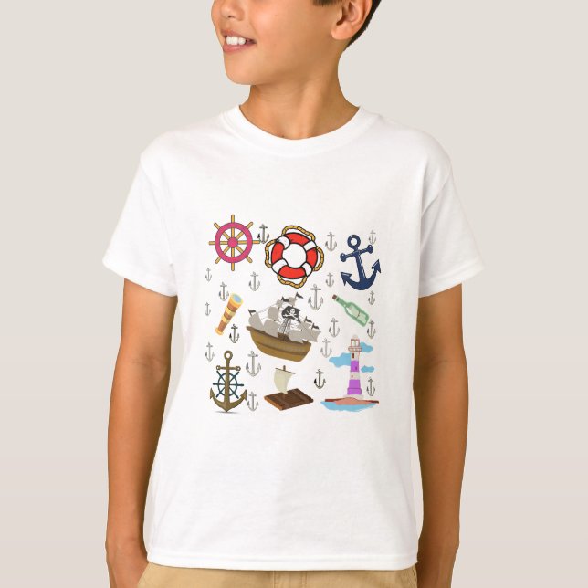 Roligt Oceanikoner för barn - Cute & Minimal Sea T Shirt (Framsida)