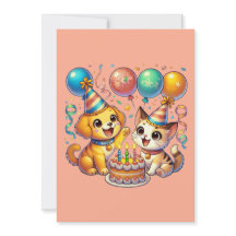 Roligt och akut födelsedagspuppy och Kitten Party