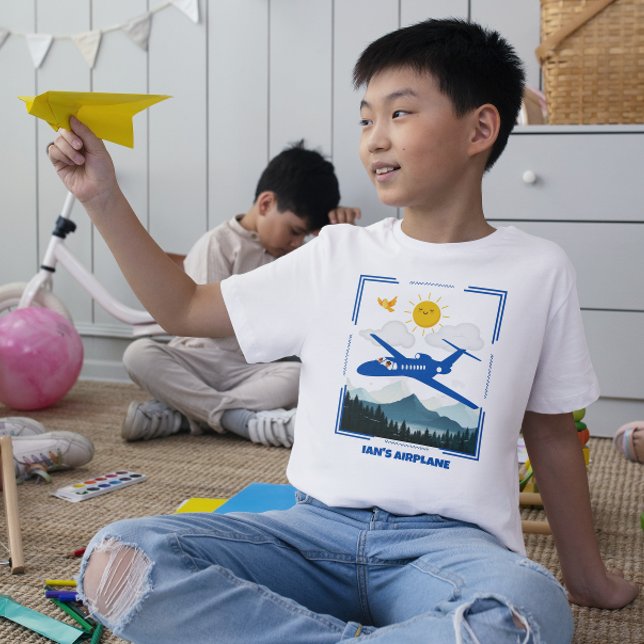 Roligt och Barn-flygplan T Shirt (Skapare uppladdad)