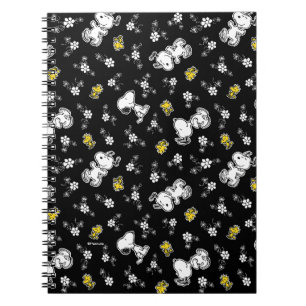 Roligt och blommor för soopy & Woodstock Anteckningsbok