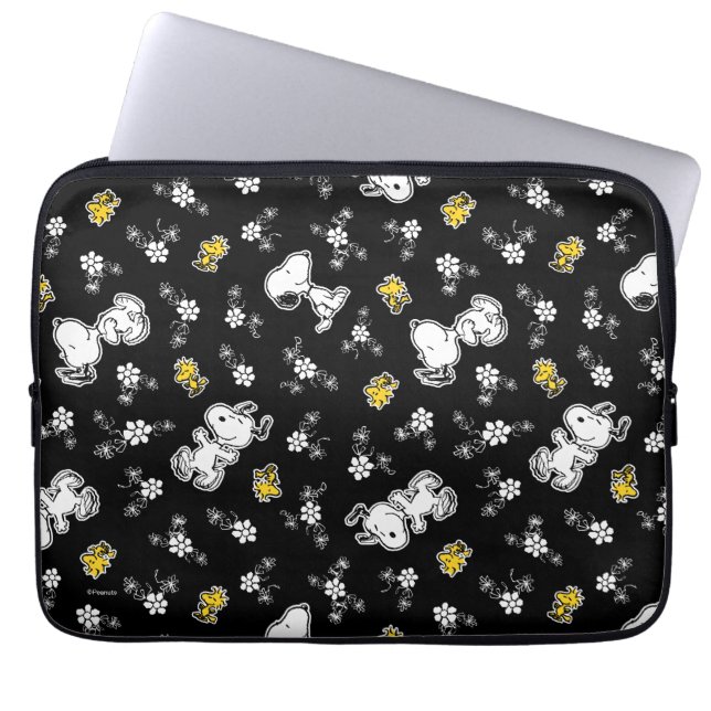 Roligt och blommor för soopy & Woodstock Laptop Fodral (Framsidan)