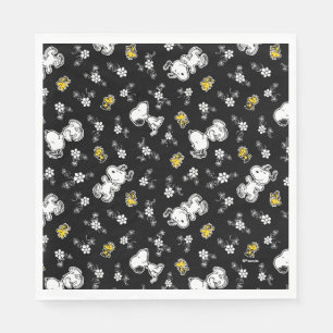 Roligt och blommor för soopy & Woodstock Pappersservett