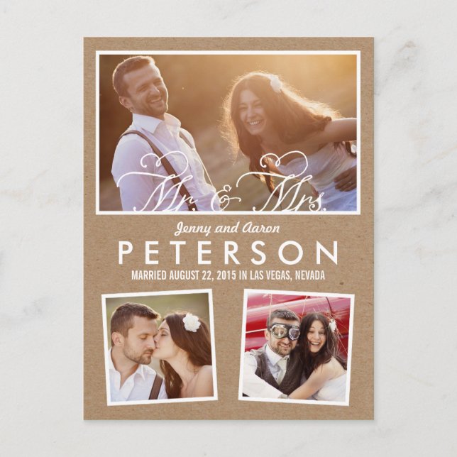 Roligt och Bröllop-meddelande - Craft Meddelande Vykort (Framsida)