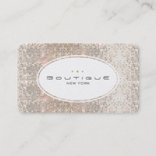 Roligt och Cute Mode Boutique Faux Silver Sequins Visitkort