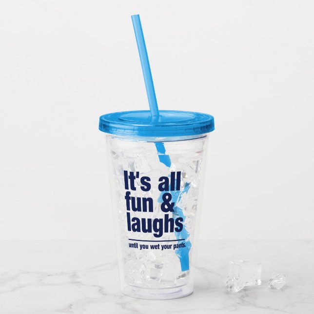 ROLIGT och eget namn för LAUGHS Take Away Mugg (Framsida Ice)
