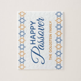 Roligt- och Elegant Blue- och Guld Lycklig Pesach Pussel