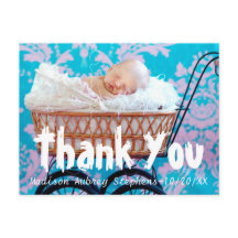 Roligt och enkelt tack kort för baby shower