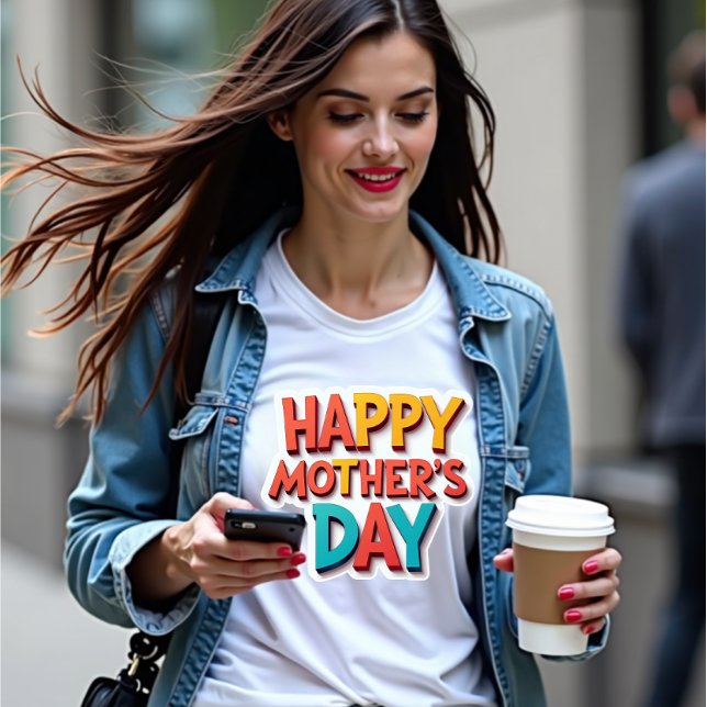 Roligt och färgfull Lycklig Mors dag-gåva T Shirt (Skapare uppladdad)