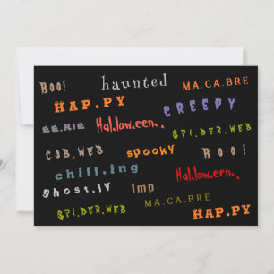 Roligt- och färgkort för typografi-spirit Hallowee