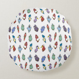 Roligt och färgstark dekorativ rund kudde