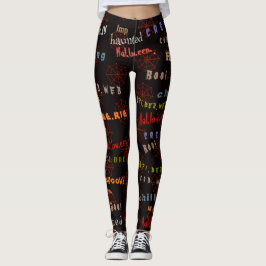 Roligt och färgstark Halloween Cobweb Helgdag Spir Leggings