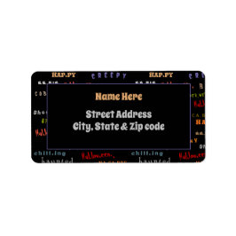 Roligt och färgstark Helgdag, typgrafi Halloween-s Adressetikett