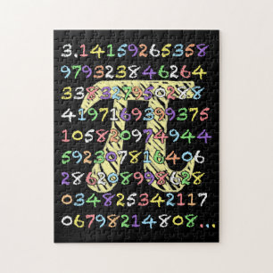 Roligt och färgstark kalkboard-Stil Pi Beräknad Pussel