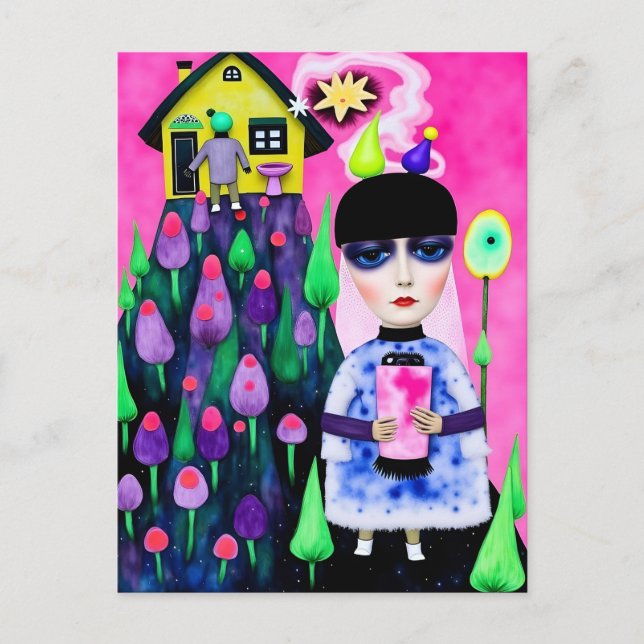 Roligt och färgstark samlingsplats för blandade me vykort (Framsida)