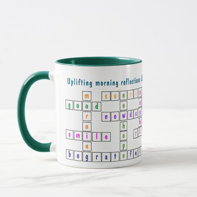 Roligt och färgstarka morgontankar Crossword Puzzl Mugg (Vänster)